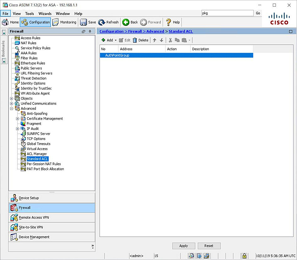 Screenshot of the add ACL done page